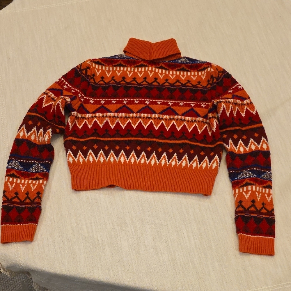 ASOS Geometric Turtleneck Sweater - Pink and Red - Picture 10 of 11